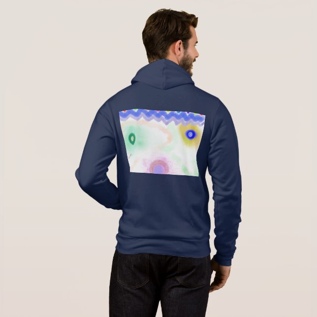 Moletom Pastel Galaxies Impressionist Men's Zip-Up Hoodie (Parte Traseira Completa)