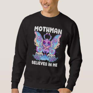 Moletom Pastel Goth Mothman Acredita Em Mim Críptido Gótic