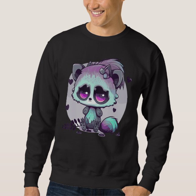 Moletom Pastel Goth Raccoon Creepy Cute Menhera Gothic (Frente)