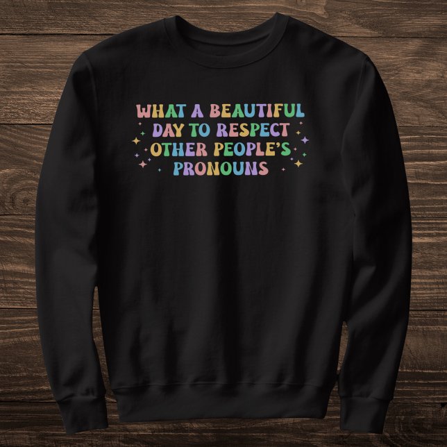 Moletom Pastel Rainbow Pronoun Respeito (Criador carregado)