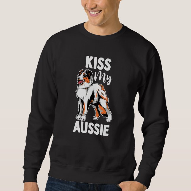 Moletom Pastor australiano Aussie Mãe Beija Minha Aussie (Frente)