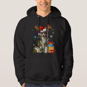 Moletom Pastor australiano Lights Santa Hat Sweater C
