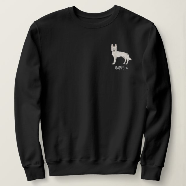 Moletom Pastor Suíço Branco com Texto Personalizado (Frente do Design)