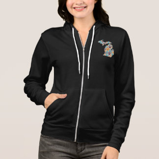 Moletom Pata de Michigan Imprime Hoodie Zip-up
