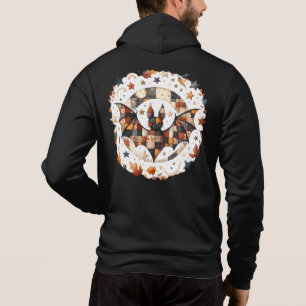 Moletom Patchwork Halloween Bat nas Colunas do Outono