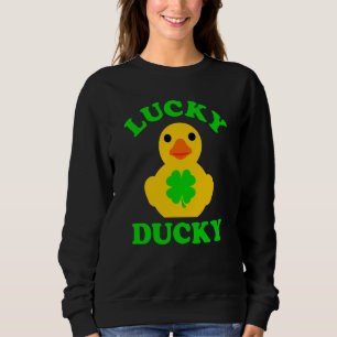 Moletom Pato Amarelo Fofo de Borracha Trevo de Quatro Folh
