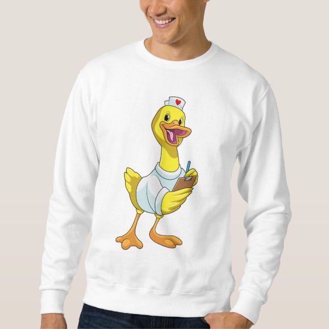 Moletom Pato como enfermeira com coração (Frente)