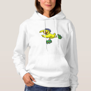 Moletom Pato como skater com Skates e capacete