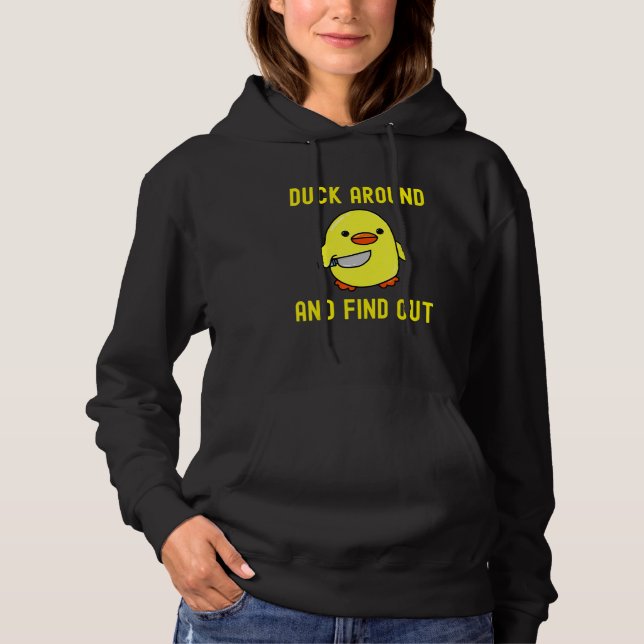 Moletom Pato em Volta e Descobre   Memes de Pato com Faca (Frente)