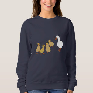 Moletom Pato-Mãe Bonito e Patos-Bebê