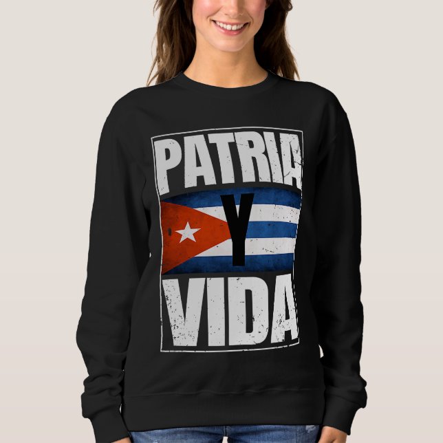 Moletom Patria Cuba Y Vida Freedom Movement Cuban Flag (Frente)