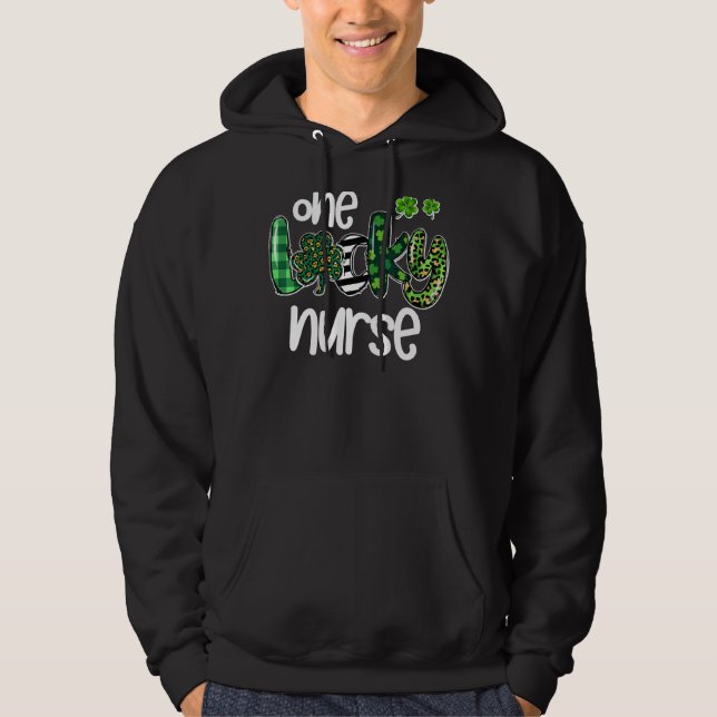 Moletom Patrick S Day Irish Nurse Leopa, Uma Rua De Enferm (Frente)