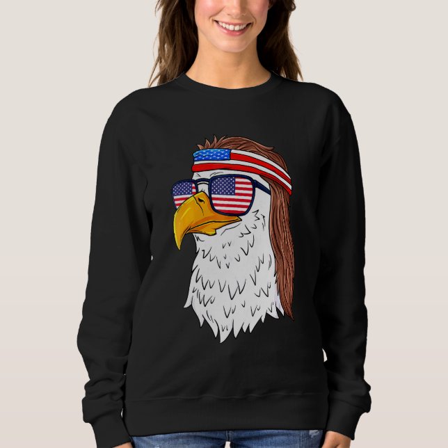 Moletom Patrimônio Americano Bald Eagle Mullet 4 De Julho  (Frente)