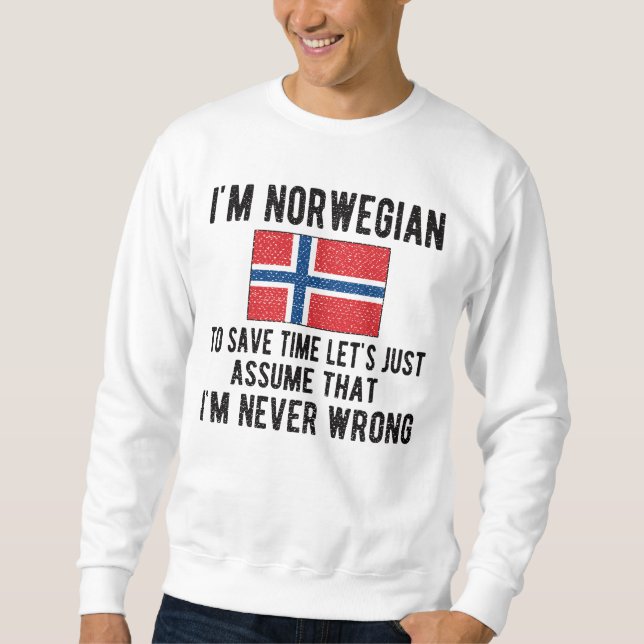 Moletom Patrimônio Norueguês Noruega Raízes Norueguesas Ba (Frente)