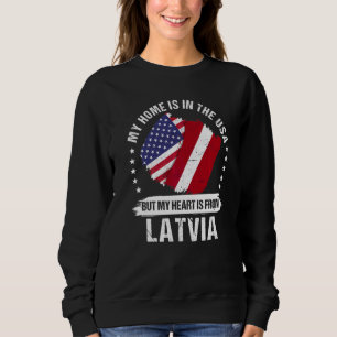 Moletom Patriota Americano Bandeira Letônia Raiz Americano
