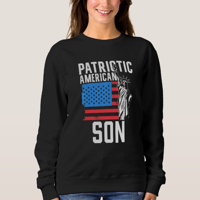 Moletom Patriotic American Son America Usa Patriot Us Us U (Frente)