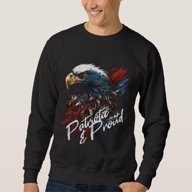 Moletom Patriotic and Proud Bald Eagle 4th of July (Frente)