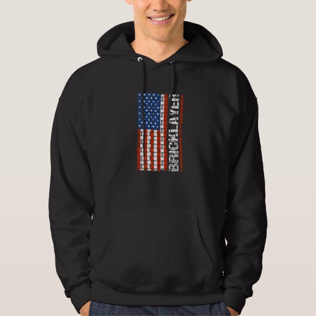 Moletom Patriotic Bricklayer Flag USA Citizen Construction (Frente)