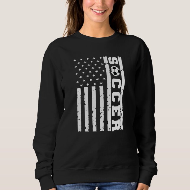 Moletom Patriotic Flag US Soccer Tee, American Flag Soccer (Frente)