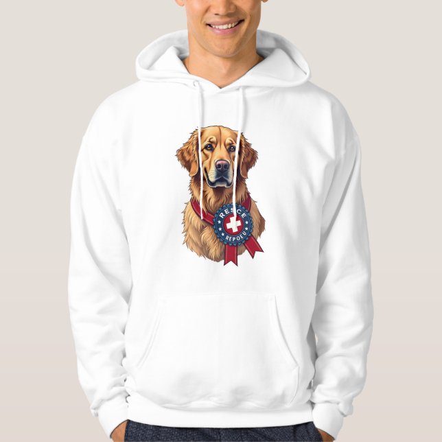 Moletom Patriotic Golden Retriever Rescue Vintage Tee 4 (Frente)