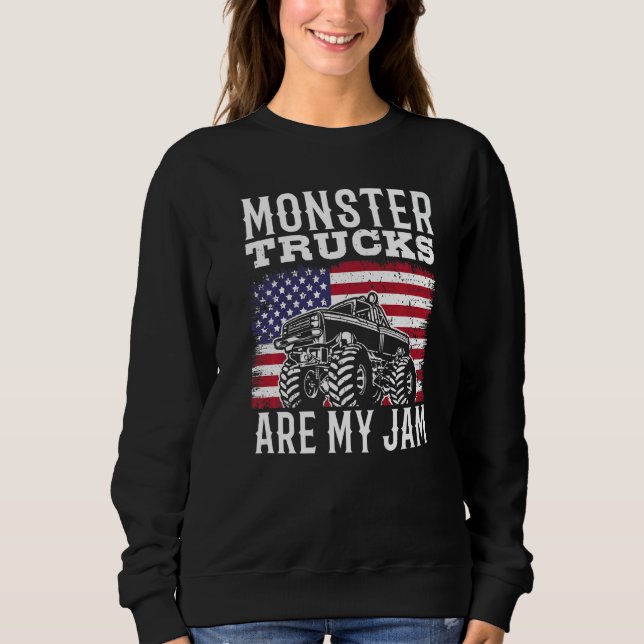 Moletom Patriotic Monster Truck Are My Jam Truck  american (Frente)