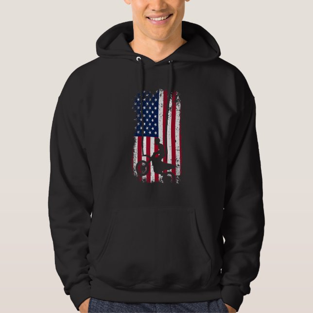 Moletom Patriotic Motocrosser  Dirt Bike  American Flag Mo (Frente)