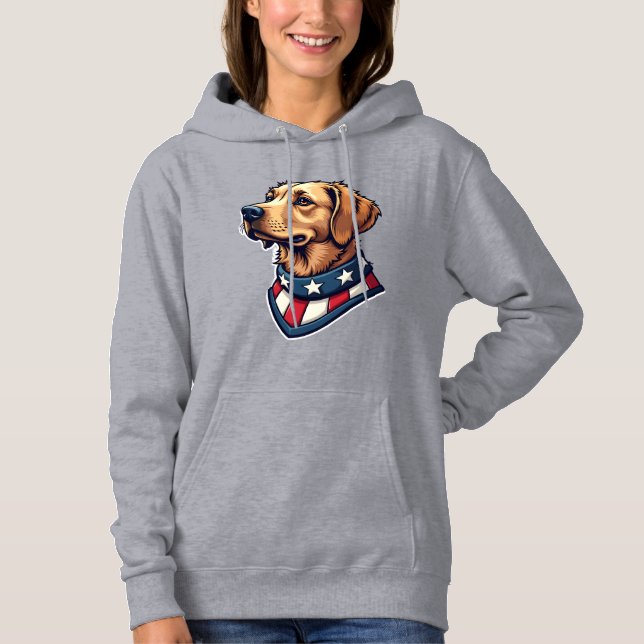 Moletom Patriotic Retriever Mascot Vintage Dog Tee 4 (Frente)