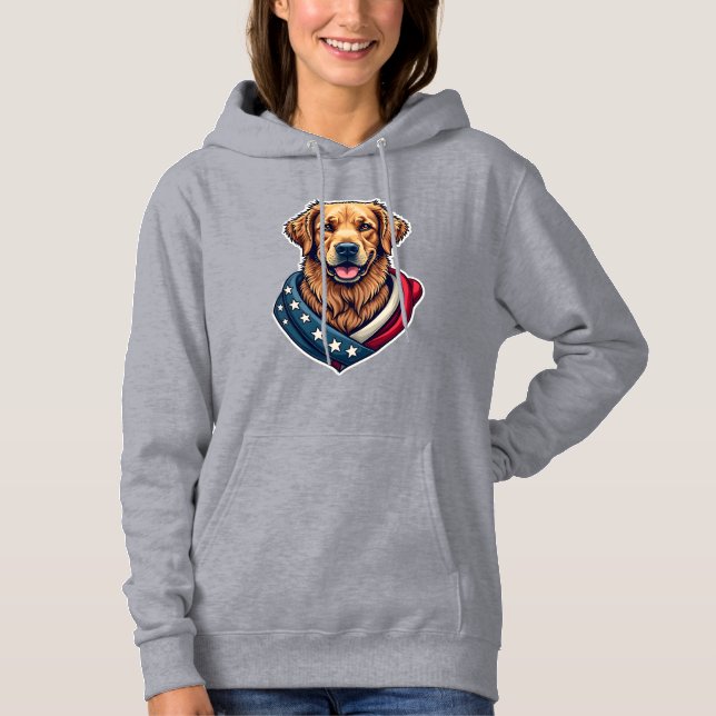 Moletom Patriotic Retriever Pride Vintage Dog Shirt 4 (Frente)