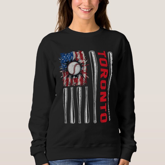 Moletom Patriotic Toronto Softball US American Flag Baseba (Frente)
