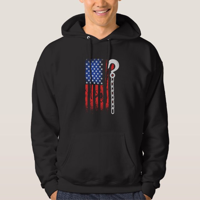 Moletom Patriotic Tow Truck Driver American Flag Yellow To (Frente)