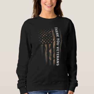 Moletom Patriótica Americana Camo Flag Obrigado Veteranos