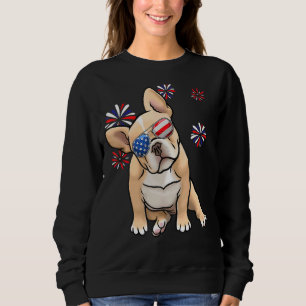 Moletom Patriótico Buldogue Francês Cão Americano Bandeira