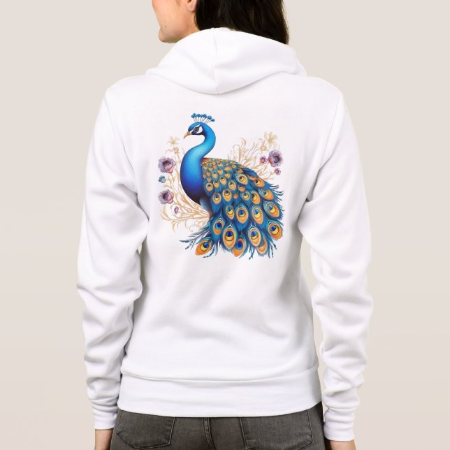Moletom Pavão Com Flores Roxas (Verso)