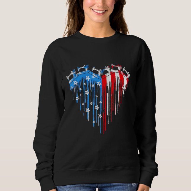 Moletom Pavilhão Americano De Sewing Quilling Em 4 De Julh (Frente)