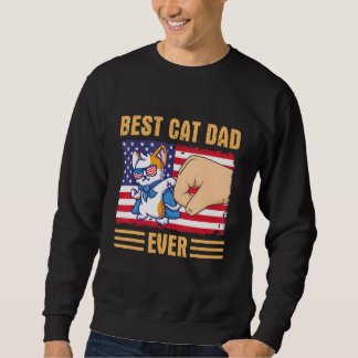 Moletom Paw Touching Hand US Flag America Best Cat Dad Eve