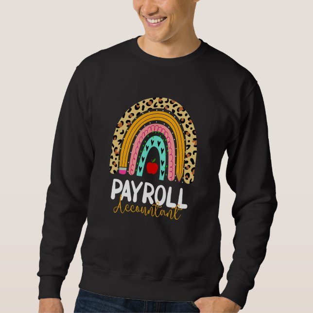 Moletom Payroll Accountant Leopard Rainbow Accounting Back (Frente)