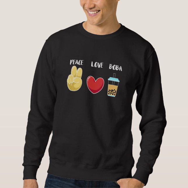 Moletom Paz Amor Boba Chá Chá de Bolha (Frente)