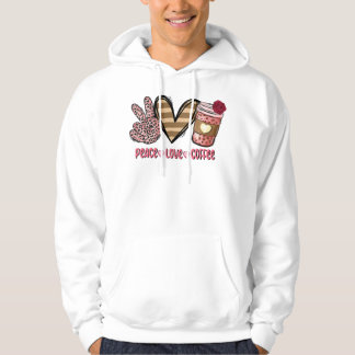 Moletom Paz Amor Café Rosa Dia de os namorados Leopardo Pr