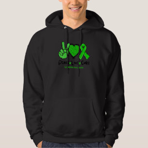 Moletom Paz Amor Curto Linfoma Sensibilização Fita Verde