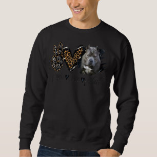 Moletom Paz, Amor E Cachorro Pitbuloso Com Leopardo Para P