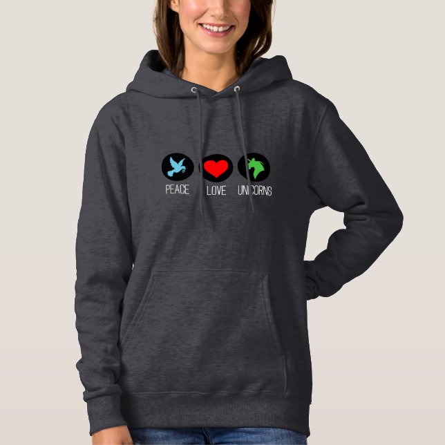 Moletom Paz amor e unicórnios (Frente)