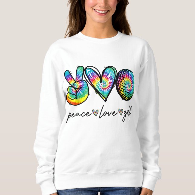 Moletom Paz Amor Golf Tie Dye Cute Golf Amantes (Frente)