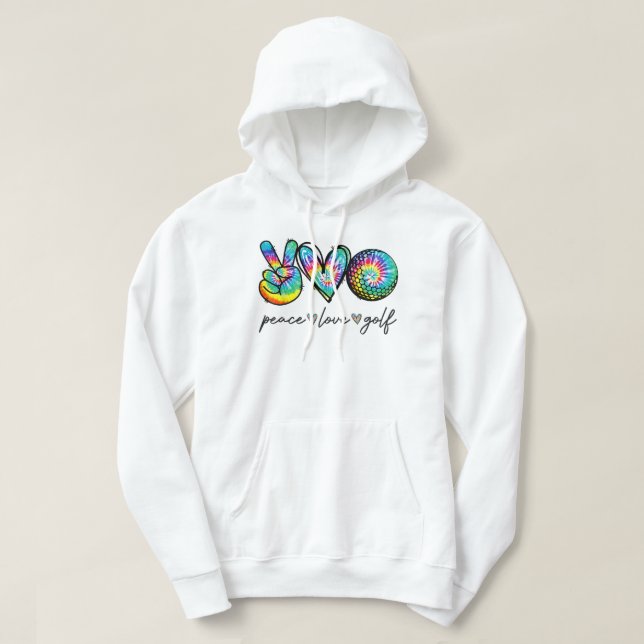Moletom Paz Amor Golf Tie Dye Cute Golf Amantes (Frente do Design)