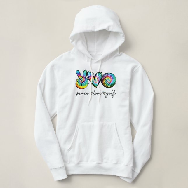 Moletom Paz Amor Golf Tie Dye Cute Golf Amantes (Frente do Design)