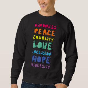 Moletom Paz Amor Igualdade Bondade Esperança Diversidade P