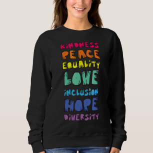 Moletom Paz Amor Igualdade Bondade Esperança Diversidade P