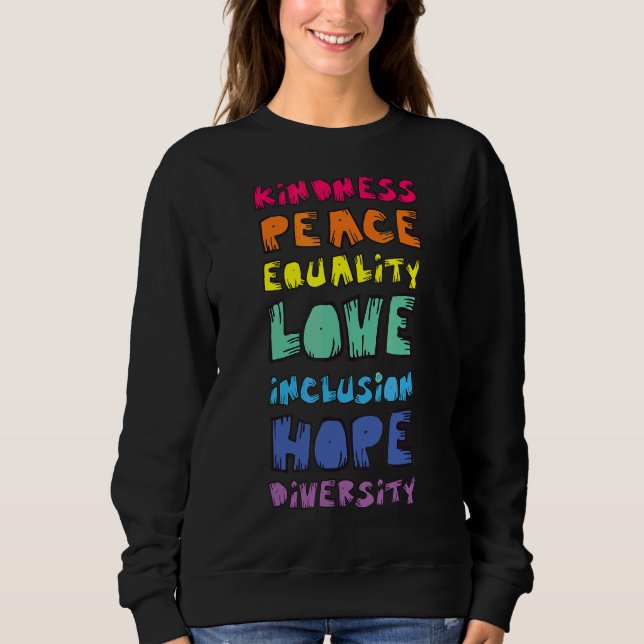 Moletom Paz Amor Igualdade Bondade Esperança Diversidade P (Frente)