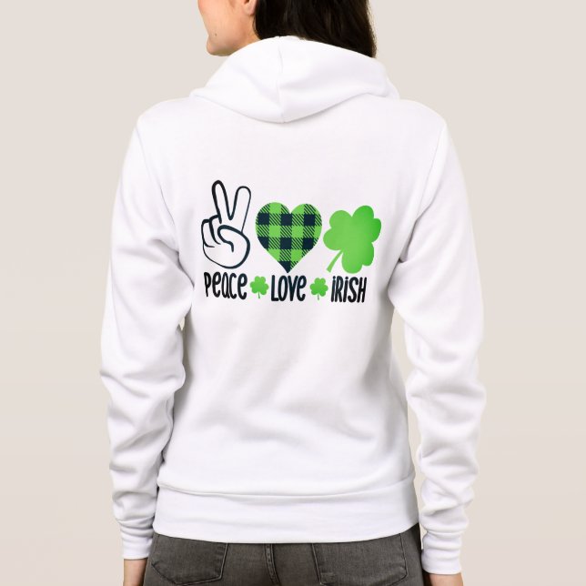 Moletom Paz Amor Irlandês Design do Dia de São Patrício-66 (Verso)