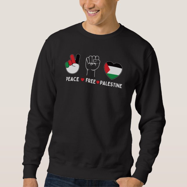 Moletom paz amor palestina - liberdade para palestinos (Frente)