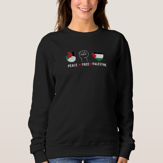 Moletom paz amor palestina - liberdade para palestinos (Frente)